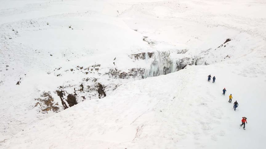 Snowshoeing in Iceland.